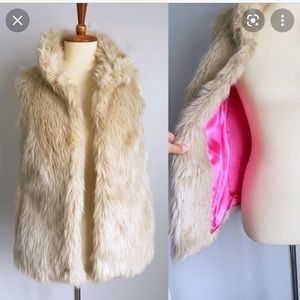 Milly of New York faux fur pink lined vest